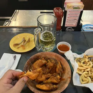 ows a person eating a meal