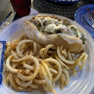 Chicken Philly with fries
