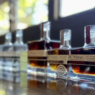 The rum lineup for Ko Hana