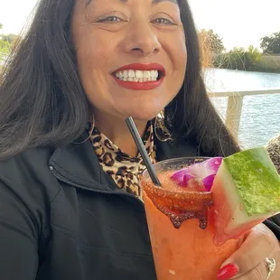 Spicy watermelon margarita