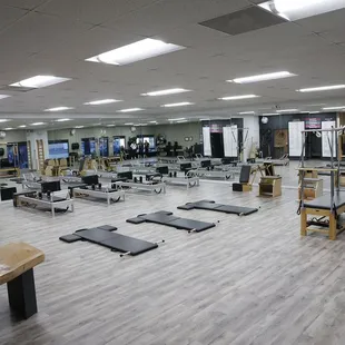 A fully equipped Classical Pilates studio.
