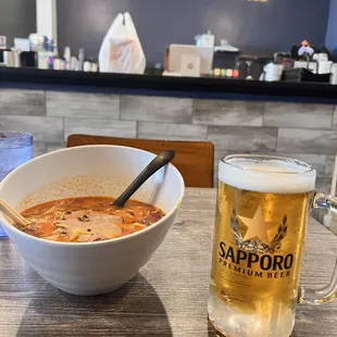 Garlic Bomb and Sapporo excellent combo.