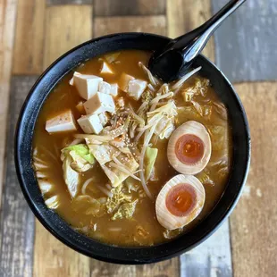 Vegetables Ramen add Tofu and Flavor Boiled Egg