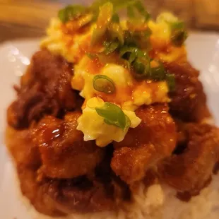 a close up of a plate of food