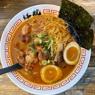 Curry Fried Chicken Ramen ( add Flavored boiled Egg / Dry sweet)
