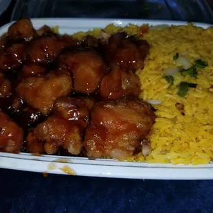 General tso and pork fried rice