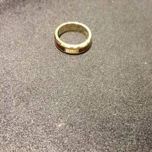 Koa and gold ring