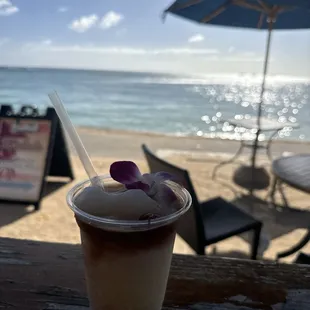 Piña colada with spiced rum float