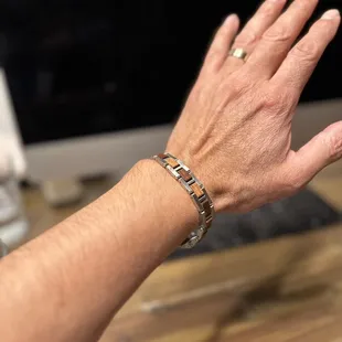Stainless Steel Koa Wood Men's bracelet