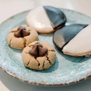 three cookies on a plate