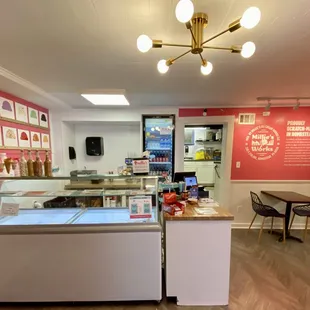 The serving area for ice creams