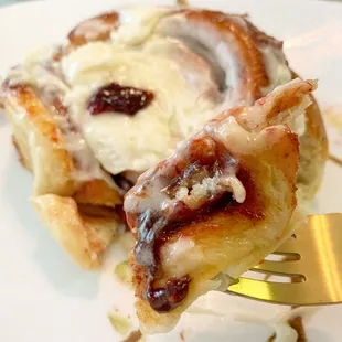 Raspberry cinnamon roll!