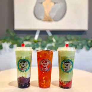 The Hulk (Rate: 4/5), Strawberry Mango Tango (Rate: 4/5) , Strawberry Matcha Latte (Rate: 4/5)