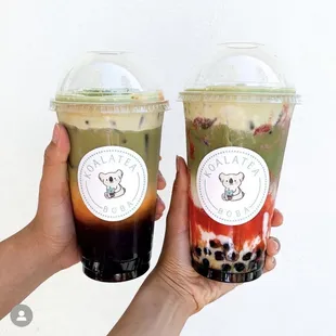 KoalaTea Special and Strawberry Matcha Latte