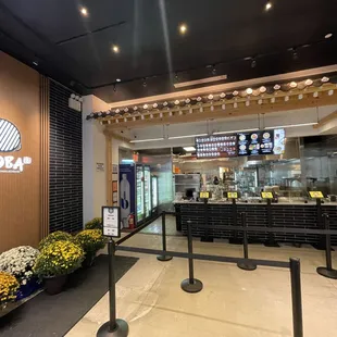 the entrance to the restaurant