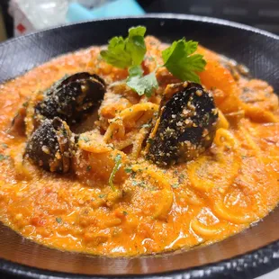 a close up of a bowl of food