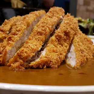 Xtra large Pork Katsu with extra curry &amp; pickled red radish. Enough to feed two !