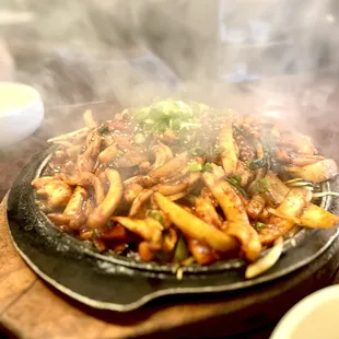 Stirfried Calamari (sizzling with rice cake)