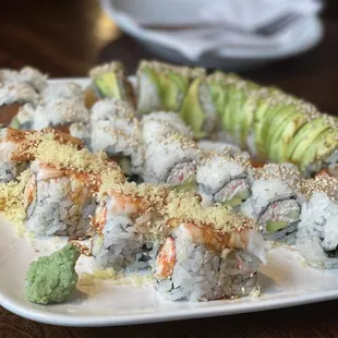 a plate of sushi