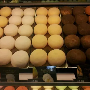 Japanese Sweets Deli Mochi Cream in a variety of flavors.