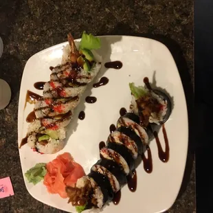 Holly Springs roll and Spider roll.