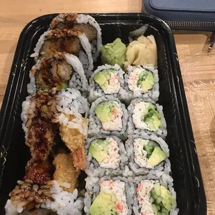 About to dig in! It was good (beware the shrimp tempura is huge and hard to fit in ur mouth)