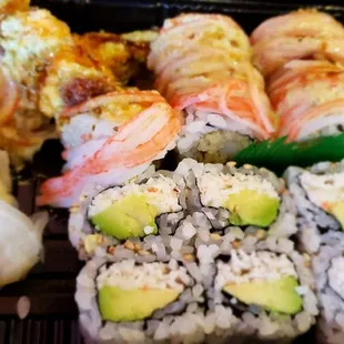 Angel Hair Roll and a California Roll.