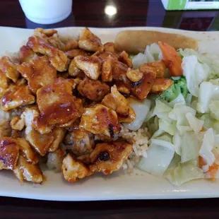 Trying out the Mongolian Chicken!