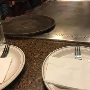 Tray on cooking stove.
