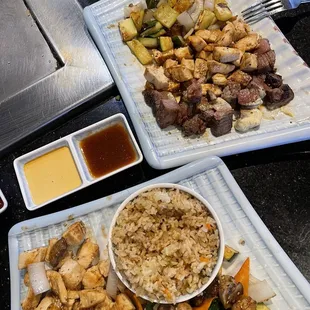 Chicken hibachi and filet mignon + chicken hibachi