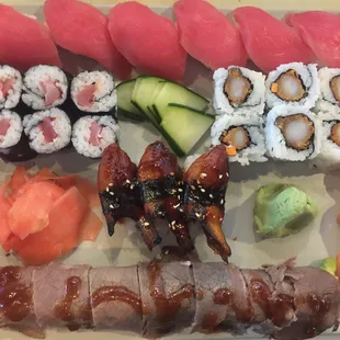 a variety of sushi