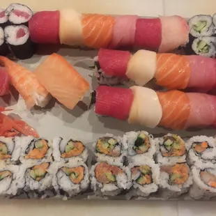 a variety of sushi