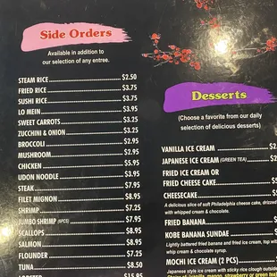 Updated menu