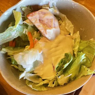 Salad. With who knows what disgusting dressing.