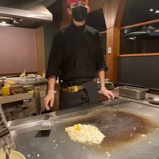 a chef preparing food