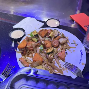 Horrible vegetables raw in the middle still hard