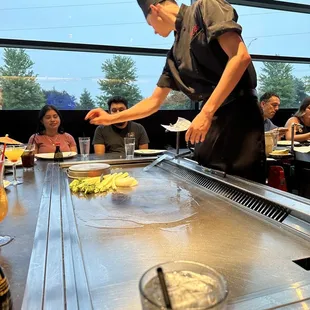 interior, sushi and sashimi