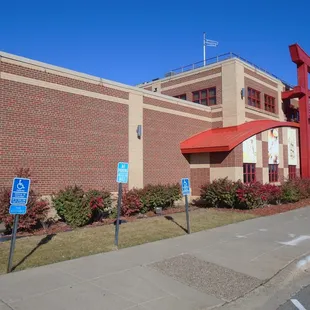 Outside of the building, view looking northeast.