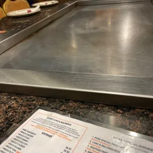 a table with a menu on it