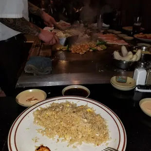 Enjoying hibachi