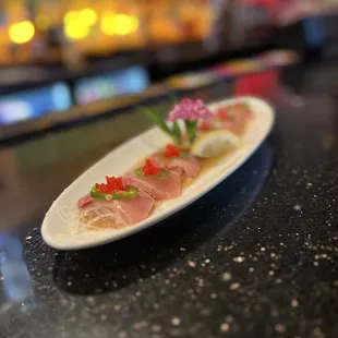 a plate of sushi