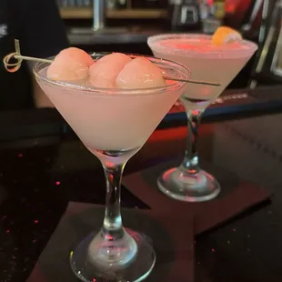 Lychee martini and lemon drop