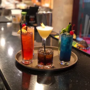 Various mixed drinks