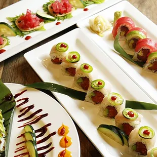 sushi, sashimi, sushi and sashimi, food
