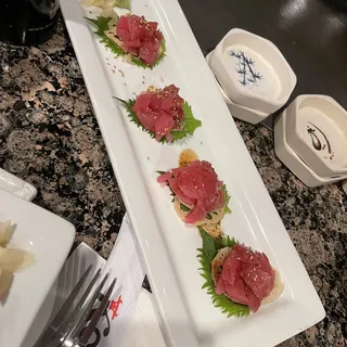 Poke Tuna on Crispy Lotus