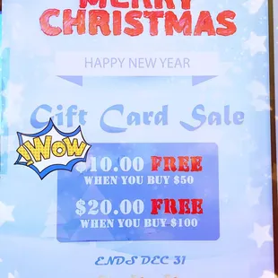 a christmas gift card sale