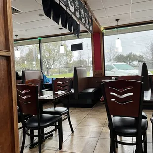 a view of the dining area