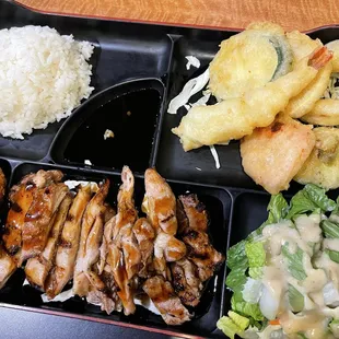 Chicken teriyaki bento dinner