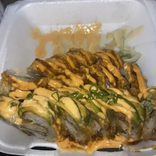 Mt Fuji in front and Crunch Roll in back