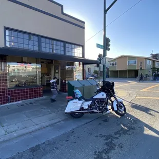 Outside the building